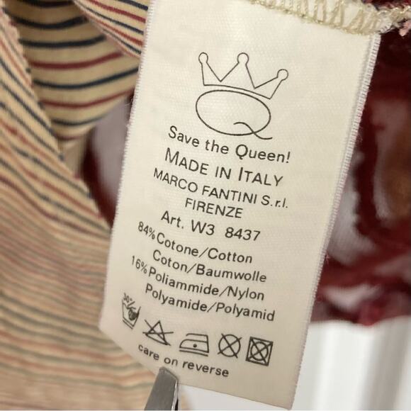 SAVE THE QUEEN Top M ITALY Appliqué-Peacock-Ruffle-Glitter Graphic Mixed-Media - Picture 13 of 16